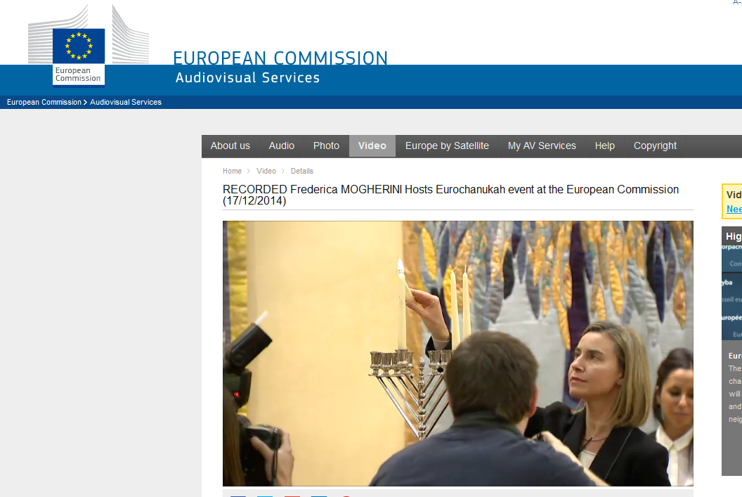 Il y a quelques semaines, Federica Mogherini organisait une célébration juive à l'intérieure même des locaux du Parlement européen.