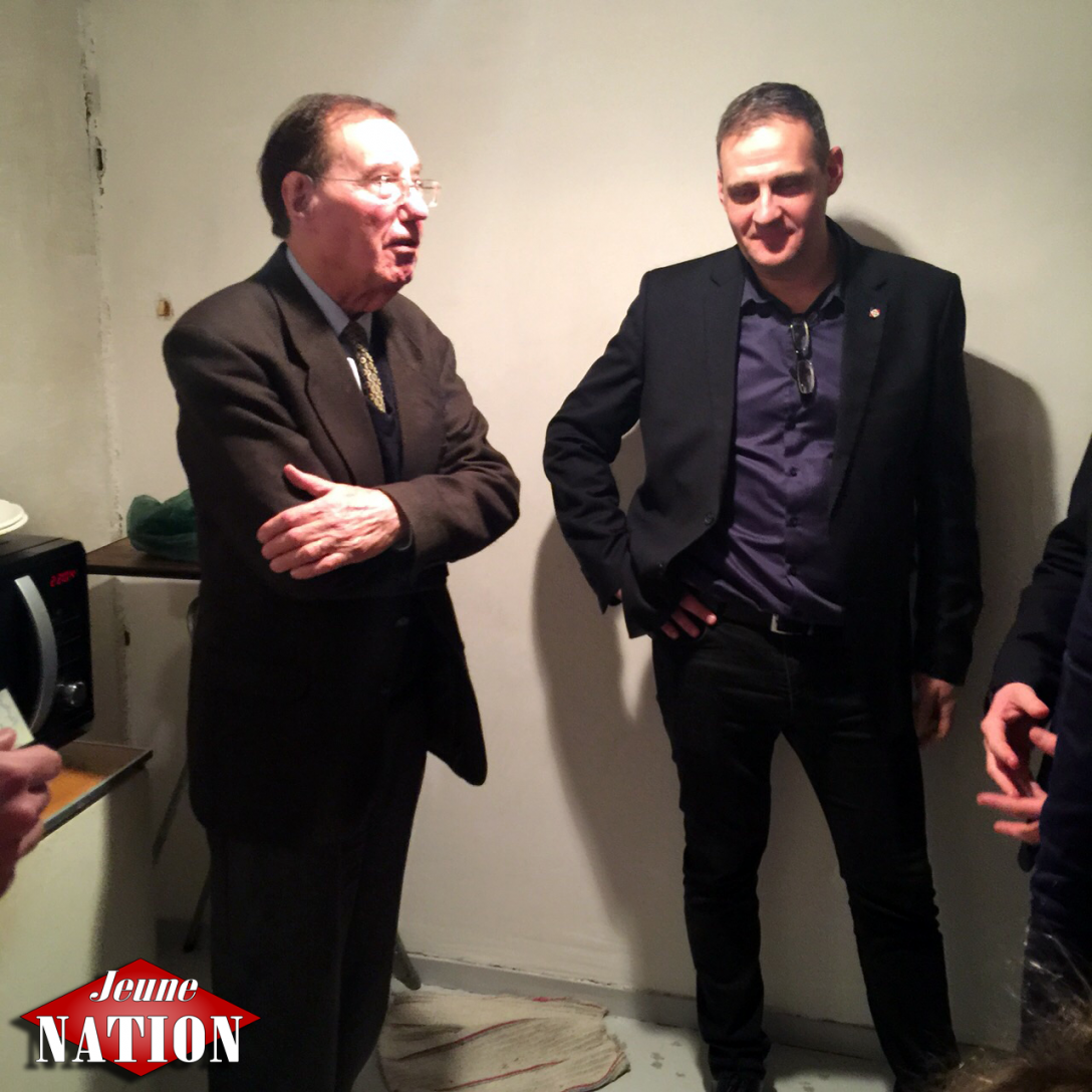 Deux présidents de l'Œuvre française Pierre Sidos et Yvan Benedetti.