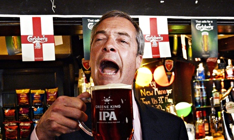 Nigel Farage drinking in pub