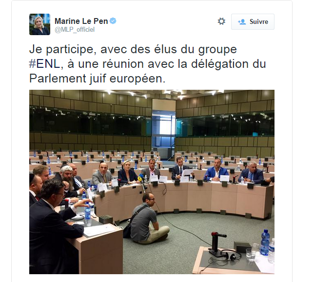 MArine Le Pen Parlement juif européen