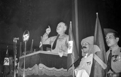 Guerre 1939-1945. Réunion de la Ligue Française d'Epuration. Discours de Pierre Costantini (fondateur du mouvement en mars 1941). Paris. 15 novembre 1942.