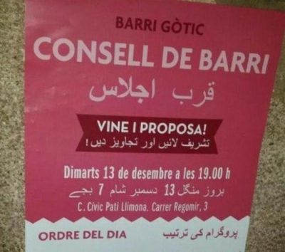 espagne-des-affiches-officielles-en-catalan-et-en-arabe-a-barcelone