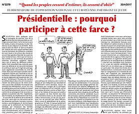 Présidentielle : pourquoi participer à cette farce ?